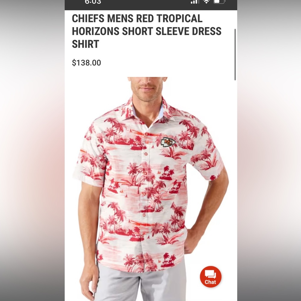 Tommy Bahama Men’s Chiefs Hawaiian Shirt